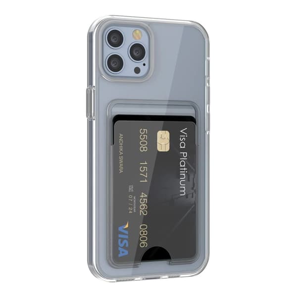 iPhone 13 Pro Mobilskal med Korthållare TPU - Transparent