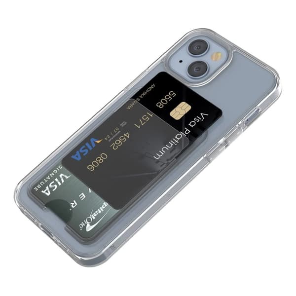 iPhone 14 Mobilskal med Korthållare TPU - Transparent