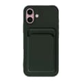 Pikkukuva 2 / 5: iPhone 16 Mobilskal Silikon med Korthållare - Militärgrön