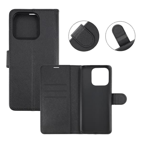 Xiaomi Redmi 12c Plånboksfodral med Stativ - Svart