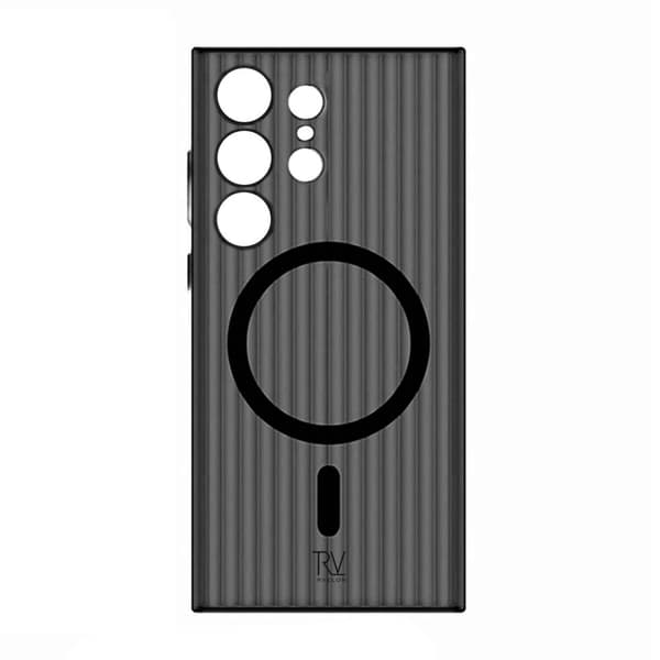 Samsung Galaxy S23 Ultra Mobilskal Korrugerad med Magnet Rvelon - Svart
