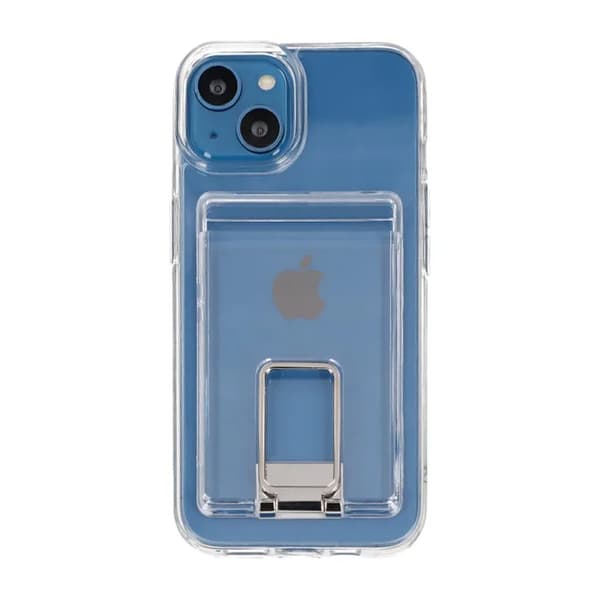 iPhone 14 Mobilskal med Korthållare och Stativ - Transparent