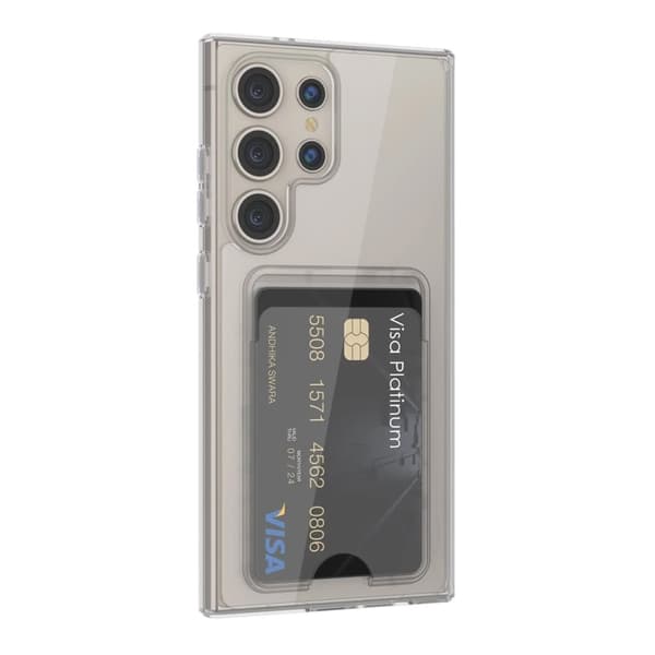 Samsung Galaxy S23 Ultra Mobilskal med Korthållare - Transparent