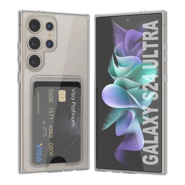 Samsung Galaxy S23 Ultra Mobilskal med Korthållare - Transparent