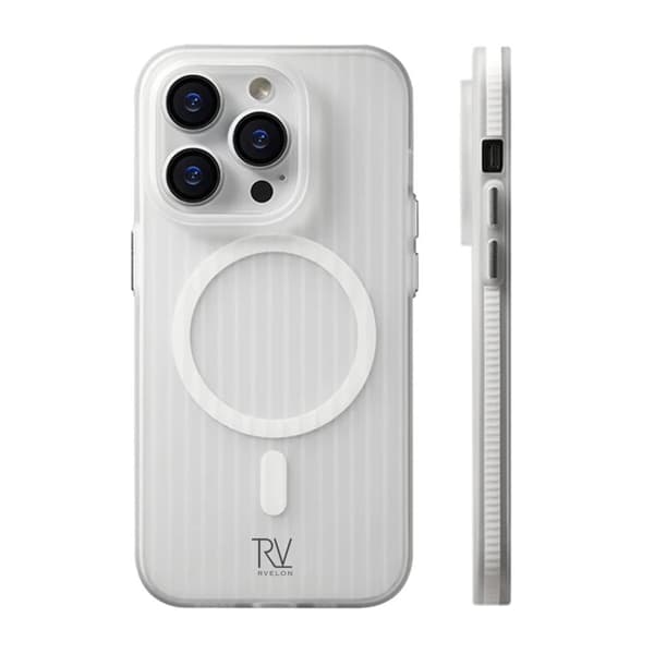 iPhone 12/12 Pro Mobilskal Korrugerad med Magsafe Rvelon - Vit