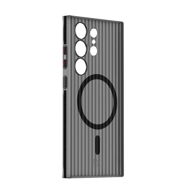 Samsung Galaxy S23 Ultra Mobilskal Korrugerad med Magnet Rvelon - Grå