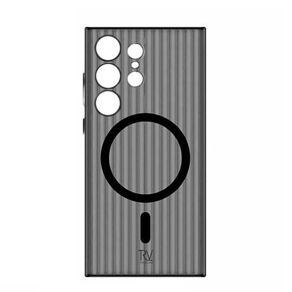 Samsung Galaxy S23 Ultra Mobilskal Korrugerad med Magnet Rvelon - Grå