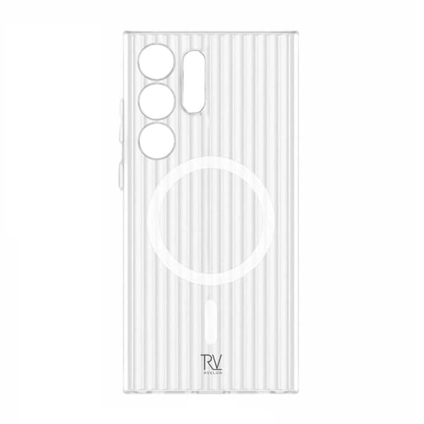 Samsung Galaxy S24 Ultra Mobilskal Korrugerad med Magnet Rvelon - Vit