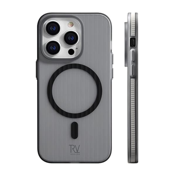 iPhone 12/12 Pro Mobilskal Korrugerad med Magsafe Rvelon - Grå