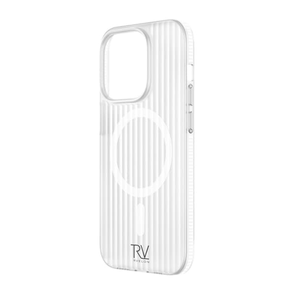 iPhone 15 Pro Mobilskal Korrugerad med Magsafe Rvelon - Vit