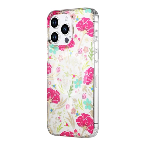 iPhone 13 Pro Max Mobilskal MagSafe - Blommor Röd/Grön