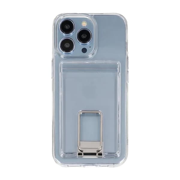 iPhone 12/12 Pro Mobilskal med Korthållare och Stativ - Transparent