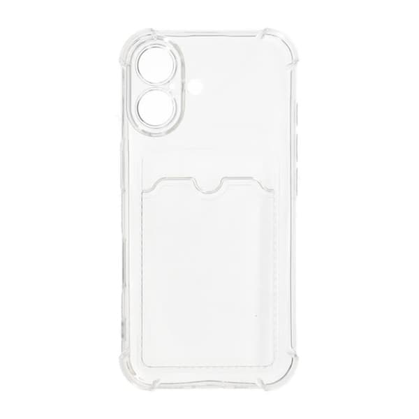 iPhone 16 Mobilskal Stöttåligt med Korthållare - Transparent