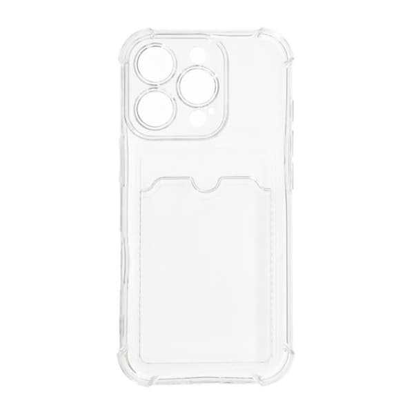 iPhone 16 Pro Max Mobilskal Stöttåligt med Korthållare - Transparent