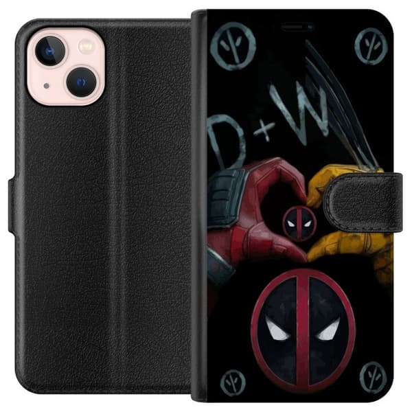 Apple iPhone 13 Tegnebogsetui Deadpool & Wolverine Kærlighed
