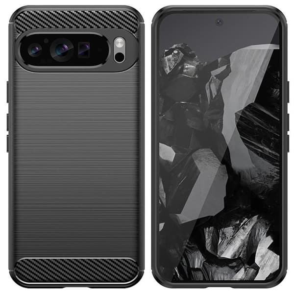 Børstet silikone cover Google Pixel 9 Pro XL - Sort