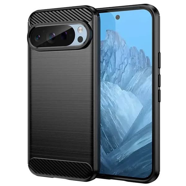 Børstet silikone cover Google Pixel 9 Pro XL - Sort