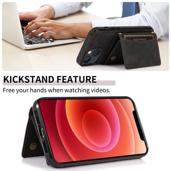 INF Ylellinen PU-nahkakotelo iPhone 15 -sarjalle, korttiteline, taitettava jalusta iPhone 15 Pro Max
