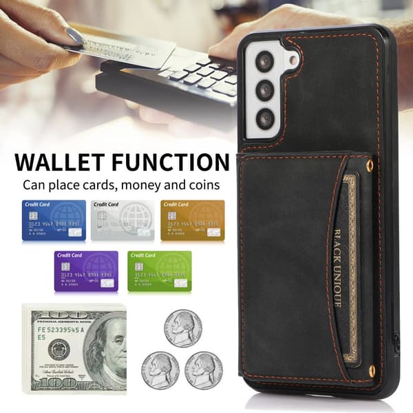 INF Tri-Fold PU-läderplånboksfodral med korthållare för Samsung Samsung Galaxy S21