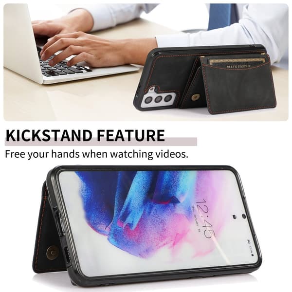 INF Tri-Fold PU-läderplånboksfodral med korthållare för Samsung Samsung Galaxy S21