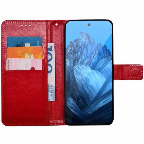 Wallet cover 3-kort Google Pixel 9 Pro - Rød