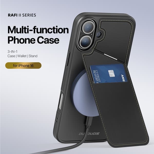 DUX DUCIS iPhone 16 Kuori Rafi II Series MagSafe Musta