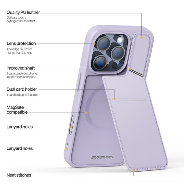 DUX DUCIS iPhone 16 Pro Skal Rafi II Series MagSafe Lila