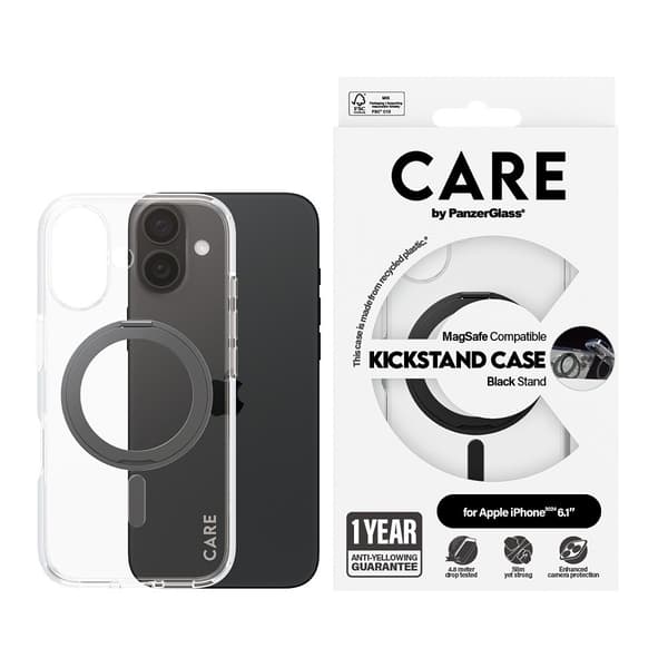 CARE by PanzerGlass iPhone 16 Cover Kickstand MagSafe Sort