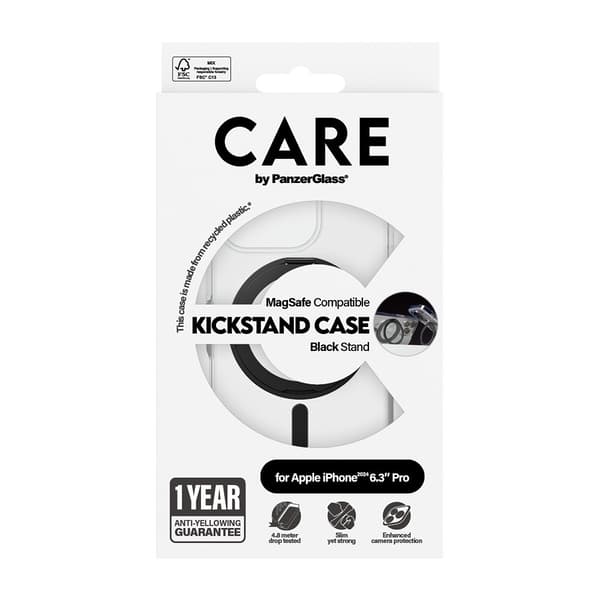 CARE by PanzerGlass iPhone 16 Pro Kuori Kickstand MagSafe Musta