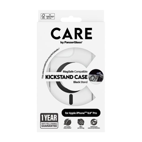 CARE by PanzerGlass iPhone 16 Pro Max Kuori Kickstand MagSafe Musta