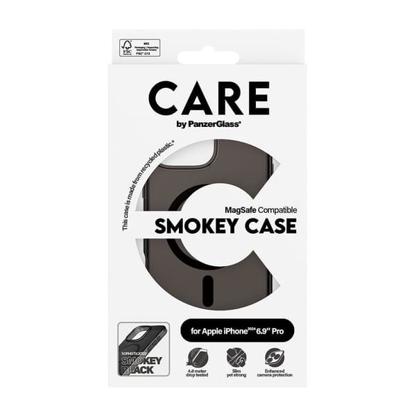 CARE by PanzerGlass iPhone 16 Pro Max Deksel Smokey MagSafe Svart