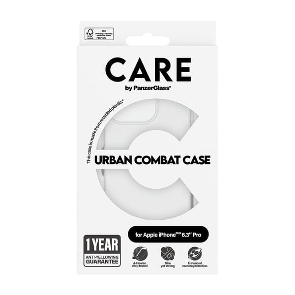 CARE by PanzerGlass iPhone 16 Pro Skal Urban Combat Transparent
