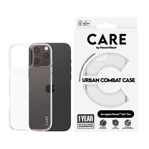 CARE by PanzerGlass iPhone 16 Pro Max Cover Urban Combat Transparent