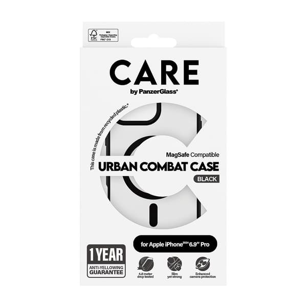CARE by PanzerGlass iPhone 16 Pro Max Kuori Urban Combat MagSafe Musta
