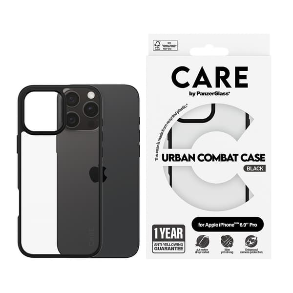 CARE by PanzerGlass iPhone 16 Pro Max Skal Urban Combat Svart