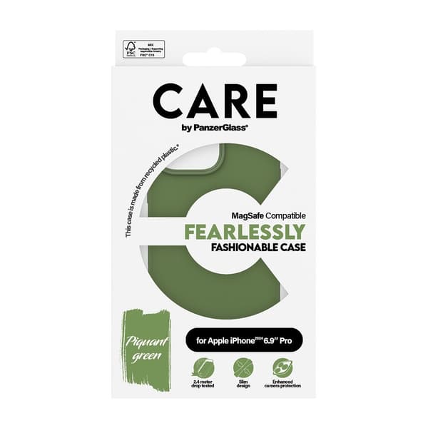 CARE by PanzerGlass iPhone 16 Pro Max Kuori Fashionable MagSafe Vihreä