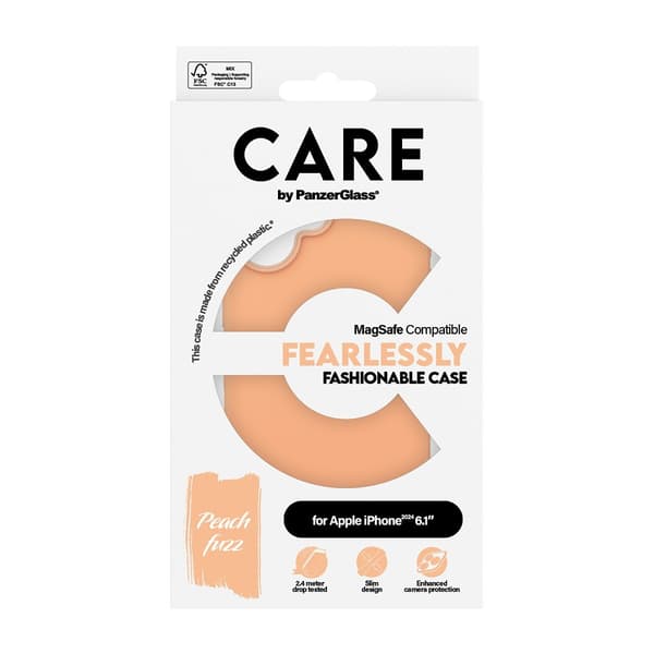 CARE by PanzerGlass iPhone 16 Kuori Fashionable MagSafe Peachy