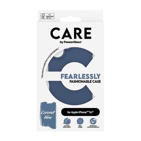 CARE by PanzerGlass iPhone 16 Cover Fashionable Blå