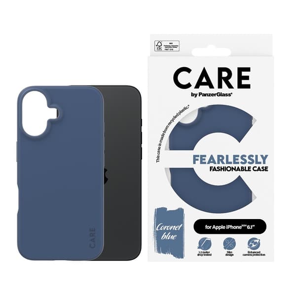 CARE by PanzerGlass iPhone 16 Cover Fashionable Blå