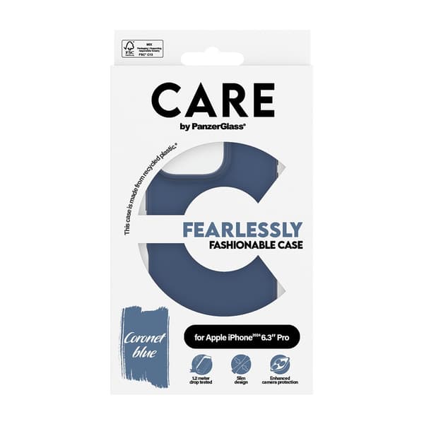 CARE by PanzerGlass iPhone 16 Pro Cover Fashionable Blå