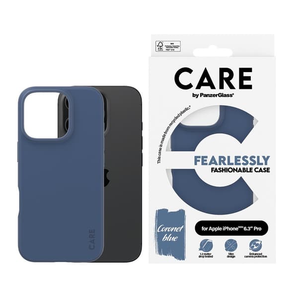 CARE by PanzerGlass iPhone 16 Pro Cover Fashionable Blå