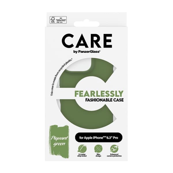CARE by PanzerGlass iPhone 16 Pro Kuori Fashionable Vihreä