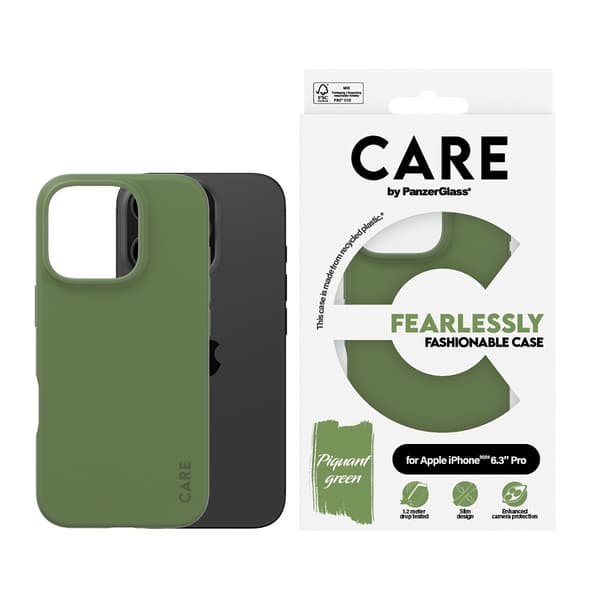 CARE by PanzerGlass iPhone 16 Pro Kuori Fashionable Vihreä
