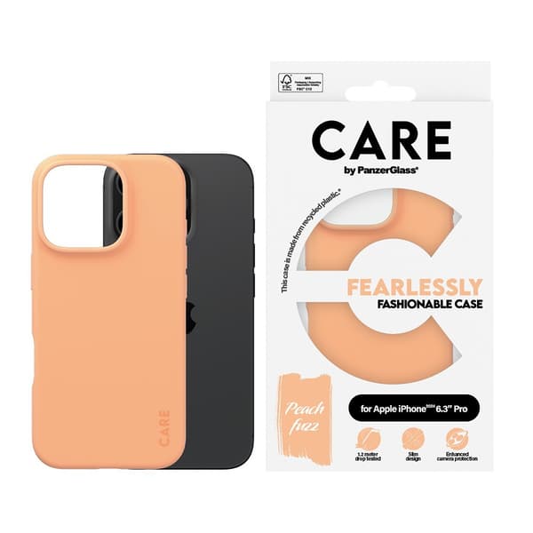 CARE by PanzerGlass iPhone 16 Pro Cover Fashionable Peachy
