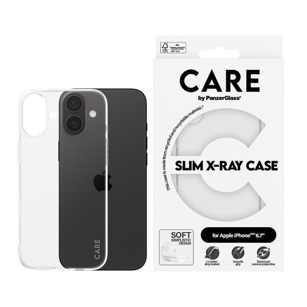 CARE by PanzerGlass iPhone 16 Plus Kuori X-Ray Läpinäkyvä