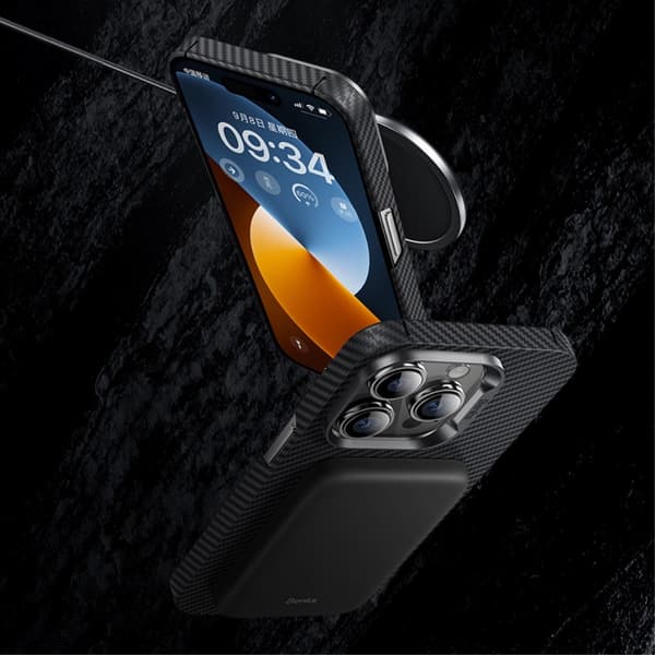 Benks iPhone 14 Pro Kuori Kevlar MagSafe Musta