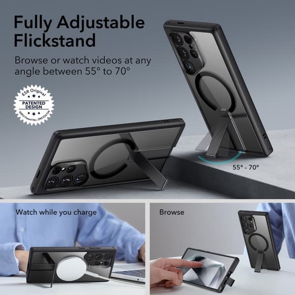 ESR Samsung Galaxy S24 Ultra Kuori Boost Flickstand MagSafe Frostad Läpinäkyvä