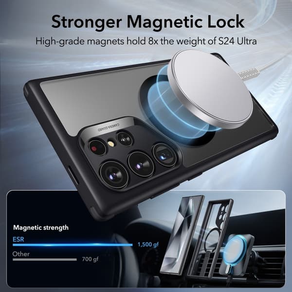 ESR Samsung Galaxy S24 Ultra Kuori Boost Flickstand MagSafe Frostad Läpinäkyvä