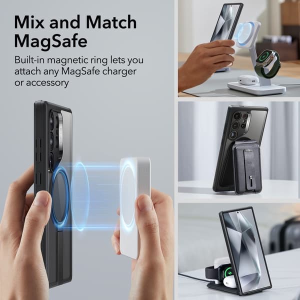 ESR Samsung Galaxy S24 Ultra Kuori Boost Flickstand MagSafe Frostad Läpinäkyvä