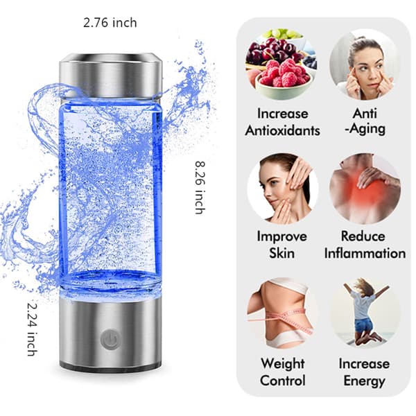 V�tgasgenerator, joniserare, antioxidantflaska, Silver